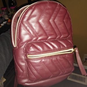 Red backpack purse